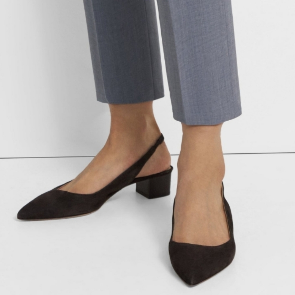 Block Heel Slingback Suede